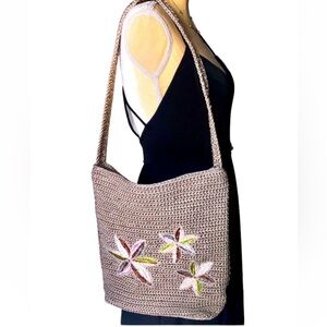 LIZ CLAIBORNE CROSS BODY CROCHET PURSE WITH BEADS